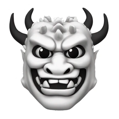 Japanese Dragon Oni Mask. White and Black sticker