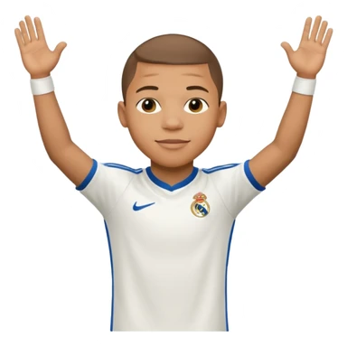 Mbappe hands crossed celebration for Real Madrid sticker