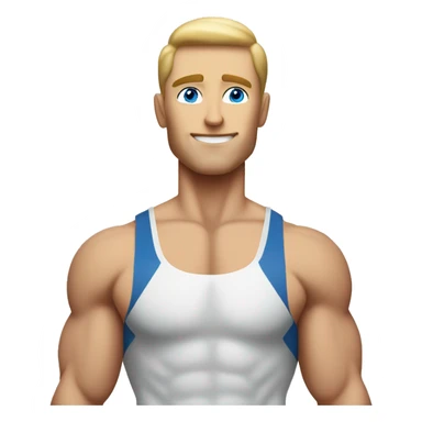 White man with lean body builder muscles andblue eyes sticker