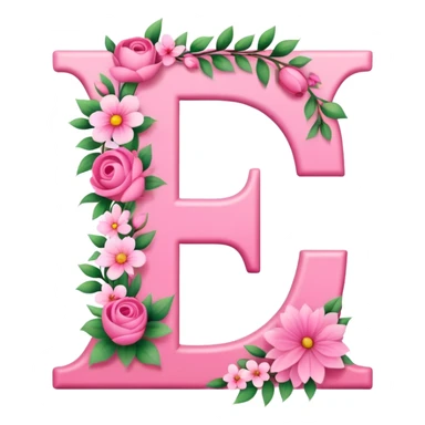 Pink, romantic, flowery, the letter “F” sticker