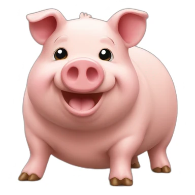 Un cochon sur une cheminée sticker
