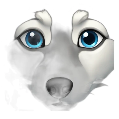 Female grey wolf blue eyes sticker
