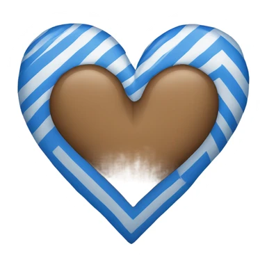 heart with blue and white striped  sticker