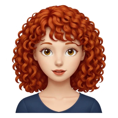 Mulher ruiva cabelo cacheado com franja rebelde  sticker