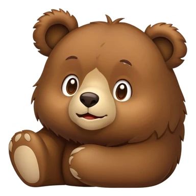 Crie um emoji de um urso marrom bem fofinho  sticker