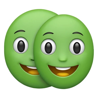 two green emojis one smaller than the other  sticker