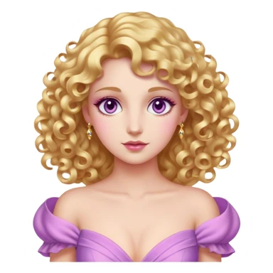 Cinematic Stunning Aurora Portrait Emoji, Ethereal in her flowing pink gown, golden curls shimmering, soft violet eyes filled with serenity, an enchanting glow surrounding her, capturing the beauty of a princess lost in a dream! sticker