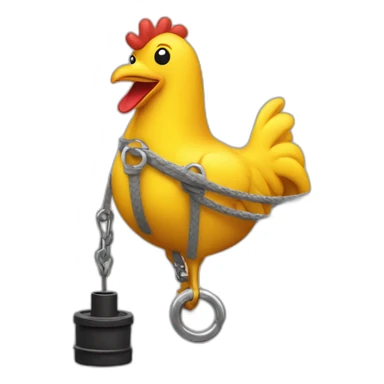 rubber chicken with a pulley in the middle sticker