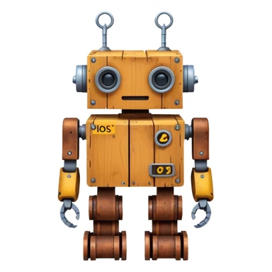 A robot made out of crates sticker