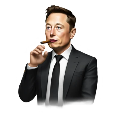 Elon musk smoking a cigar sticker