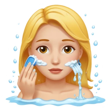 A women washing her face sticker