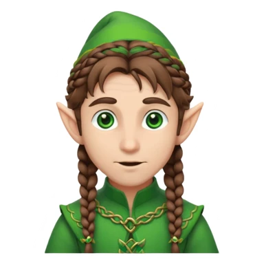 elves with braided brown  hair man sticker