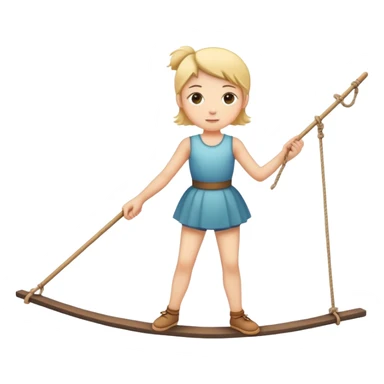 person on tightrope holding balancing stick
 sticker