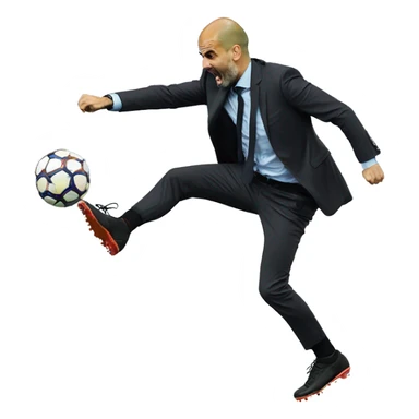 pep guardiola kick the ball sticker
