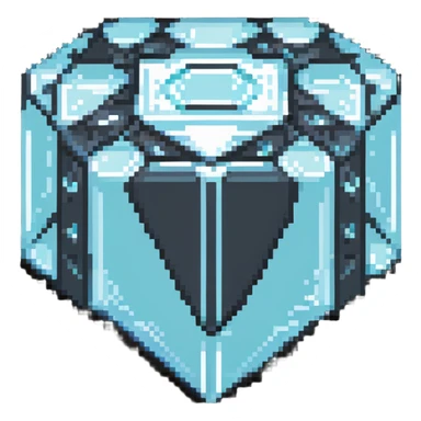 ultra-blocky minimal pixel art Minecraft diamond with few large square pixels sticker