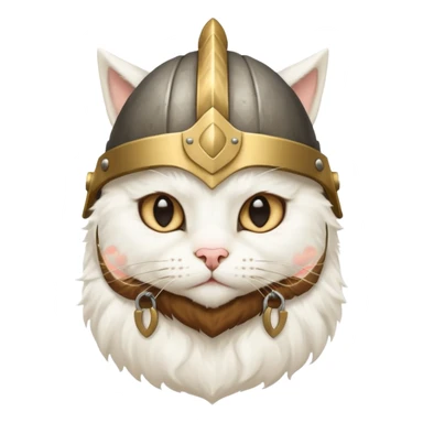 viking white cat sticker
