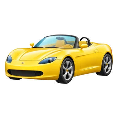 Generate a high-quality iPhone-style emoji of a yellow sports car, sleek and shiny, realistic shading, smooth gradient colors, 3D cartoon-like style, simple white background, high-resolution.

 sticker