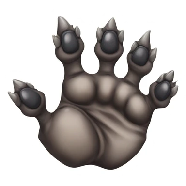 The underview of hyena paws with claws exposed ￼ sticker