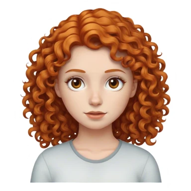 curly ginger haired white girl with brown eyes sticker