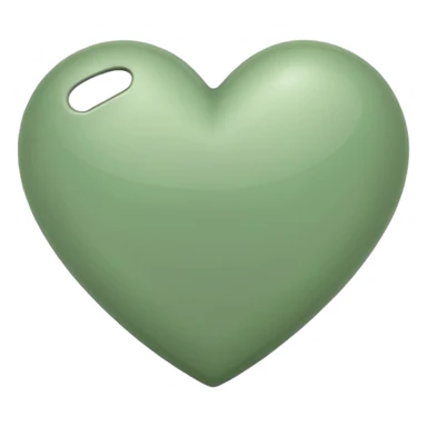 sage green heart with transparent bg  sticker