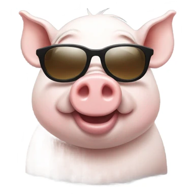 Happy rich pig cilinder sunglases sticker