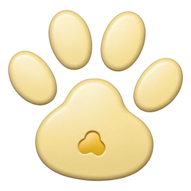 a pale pastel yellow pawprint sticker