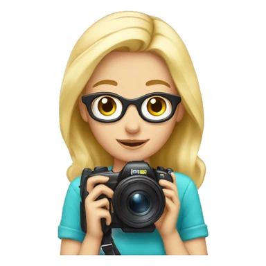 Cute blonde photographer sticker