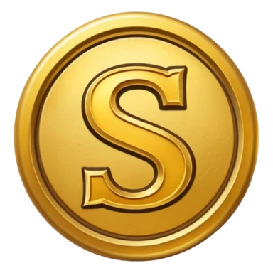 Create a custom emoji badge featuring a stylized, letter “S”. Design it in the Gold rank theme from League of Legends. Use warm gold metallic textures, bright highlights, and a noble, premium feel. Emblem-like and highly polished.
 sticker