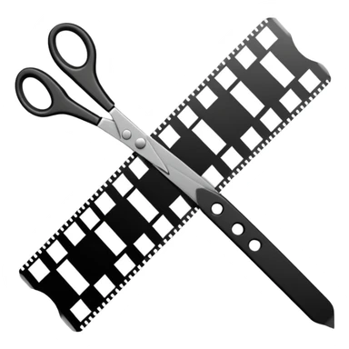 film strip with scissors cutting it sticker