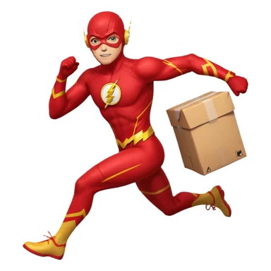 The flash running with package sticker