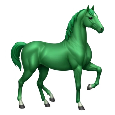 Green horse standing up with two feets  sticker