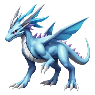  Cool Edgy Shiny Godly Ethereal Futuristic Legendary Digimon-Suicune-Dialga-Kyurem-Latios-Reptile, full body, four legs sticker