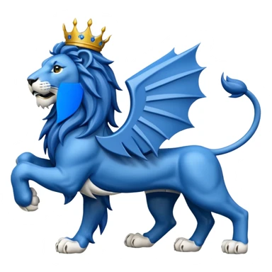 Lion rampant emoji like chelsea football team with blue and white without crest just lion rampant sticker