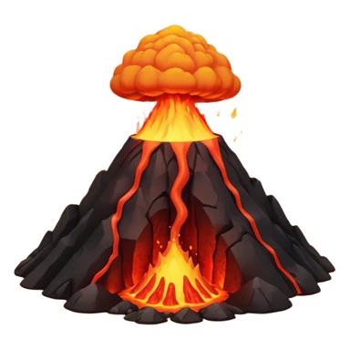 can i have an image of an red faced emoji with a small vocano th the top of its head erupting. i like the 4th image but no smiling sticker