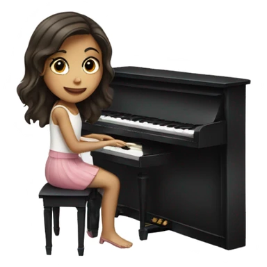 Brunette girl playing the piano sticker