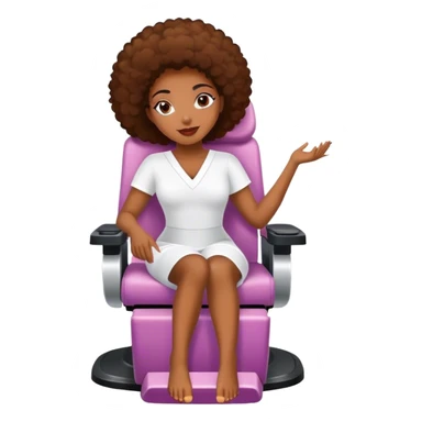 African American woman sitting in pedicure chair sticker