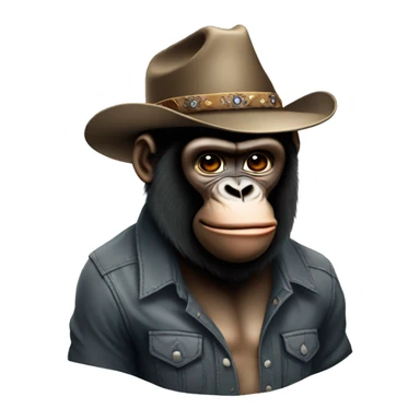 Gorilla tag monkey with cowboy hat  sticker