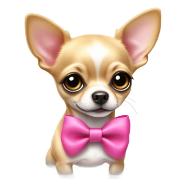 Baby Chihuahua with a pink bow  sticker