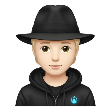 Hacker woth fedora sticker