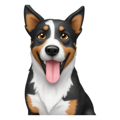 Black Australian cattle dog mix who is really excited you came home sticker