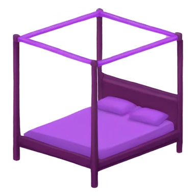 pink and purple 70’s style canopy bed sticker
