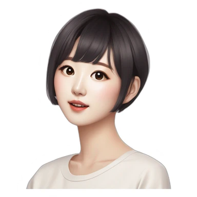 KPOP music group Aespa member Kim Min-jeong in short hair sticker