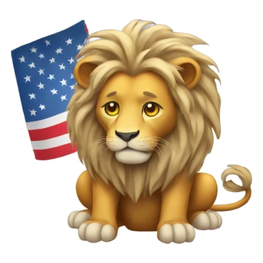 Praying Patriotic Lion sticker
