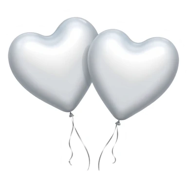 2 white Satin hearts balloons  sticker