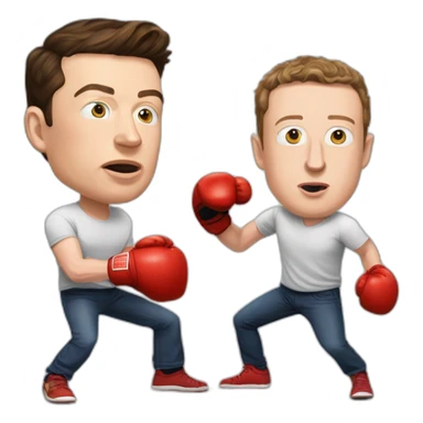 elon musk & mark zuckerberg boxing - elon musk knocked out on the floor with zuckerberg towering over him sticker