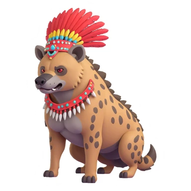 A native strong buff hyena with war bonnet  sticker