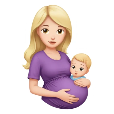 woman in second trimester of pregnancy with baby bump sticker