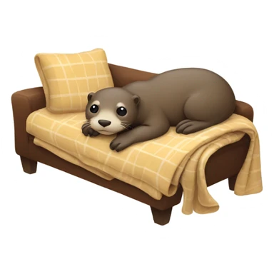 otter being sick and lying on the sofa under a blanket sticker