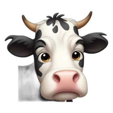 Sad cow sticker