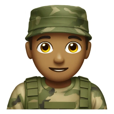 military boy in camouflage hat making eggs and bacon  sticker